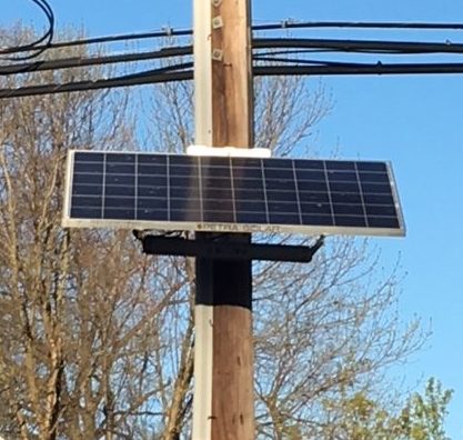 solar panel on telephone pole