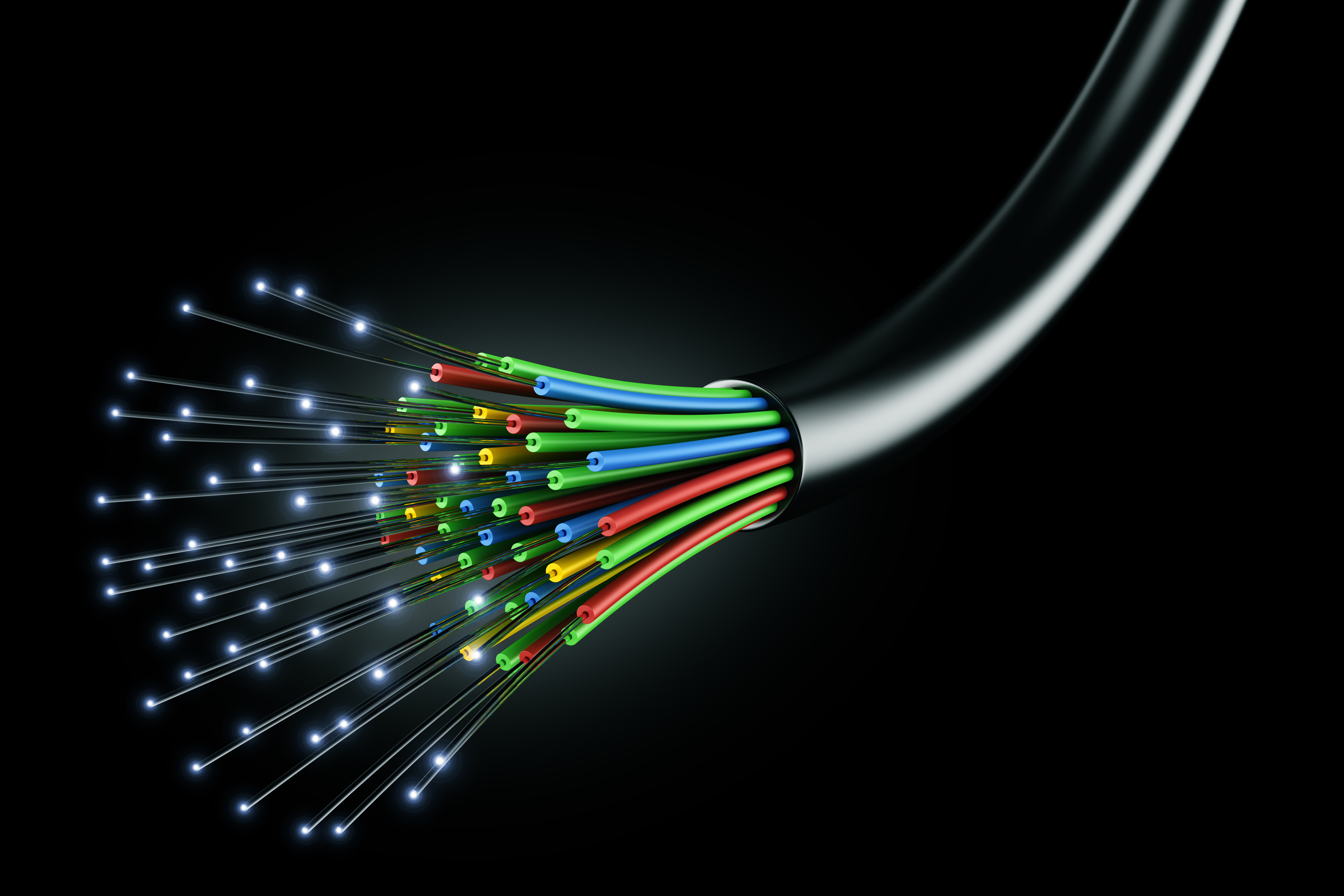 Graphic drawing of fiber optic cable
