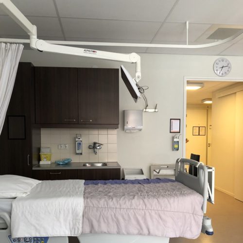 hospital bed in empty ward