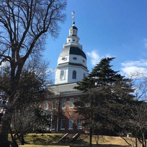 white dome on brick building on sunny day