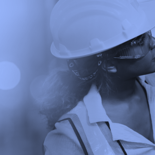 woman worker with hard hat