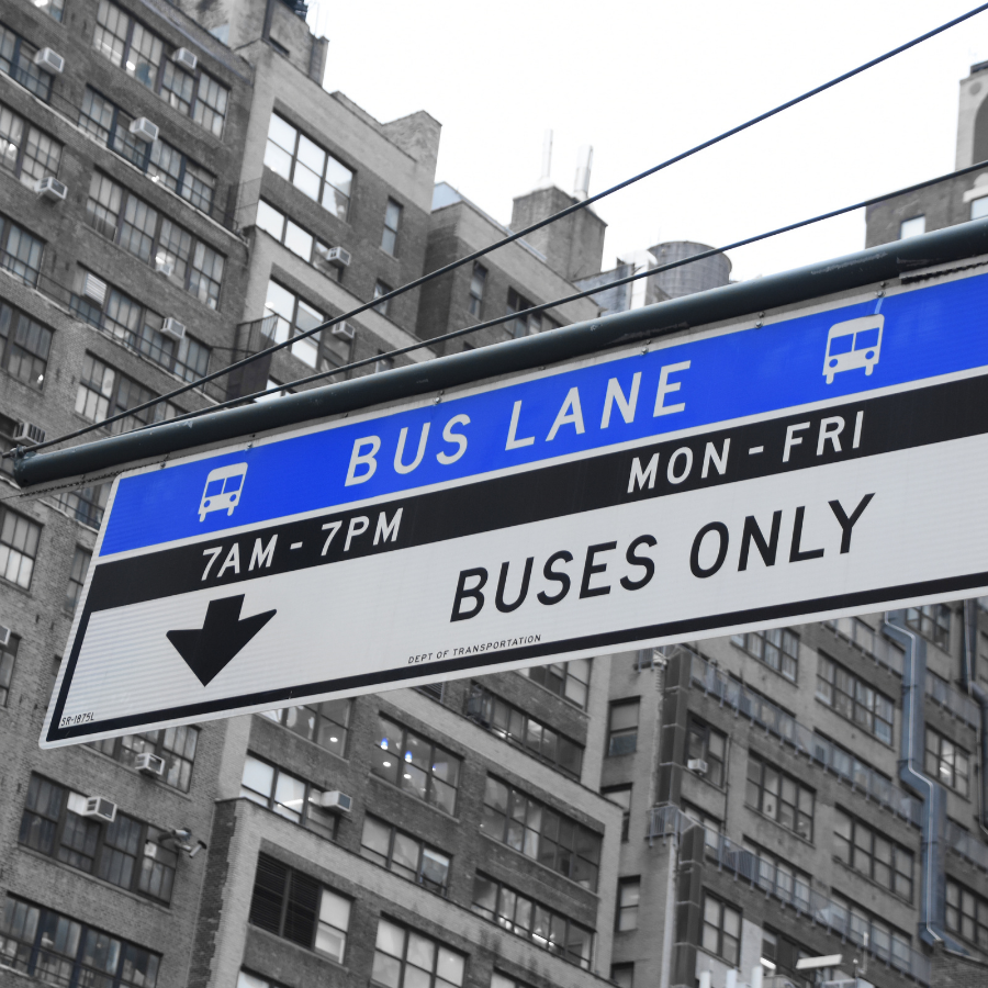 Bus Lane Traffic Sign in New York City