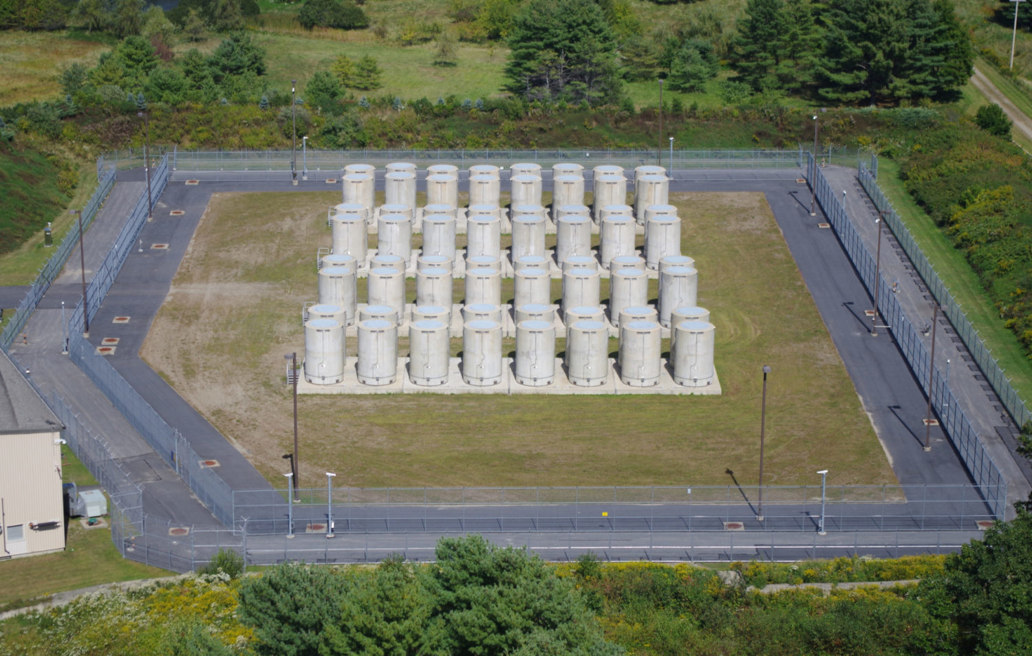 Dry casks containing nuclear waste