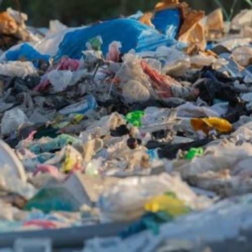 Plastic trash at a waste dump